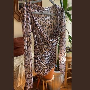 DVF SILK LEOPARD PRINT TOP